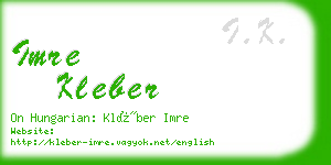 imre kleber business card